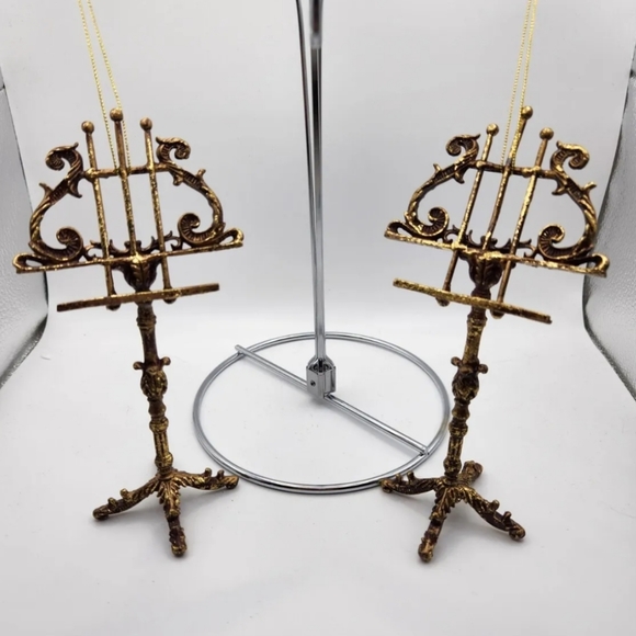 Other - Christmas Ornament, Set of 2 music stands, Gold